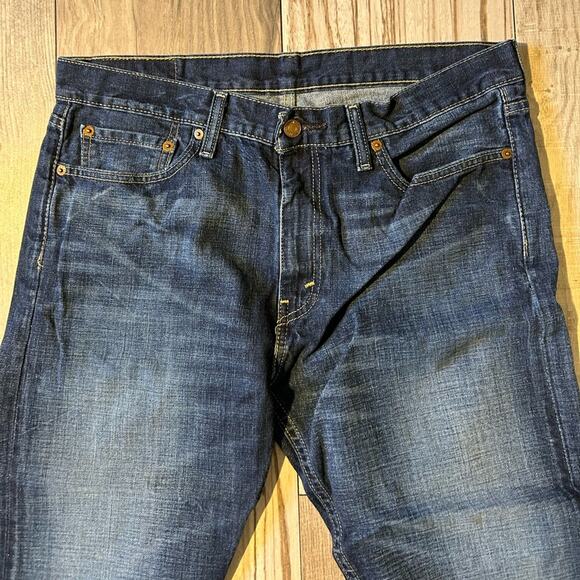 Levi’s dark wash 513 jeans W34 L30 men’s denim straight leg relaxed - Picture 4 of 8